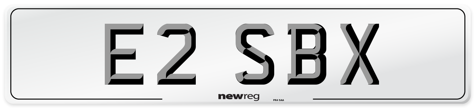 E2 SBX Number Plate from New Reg